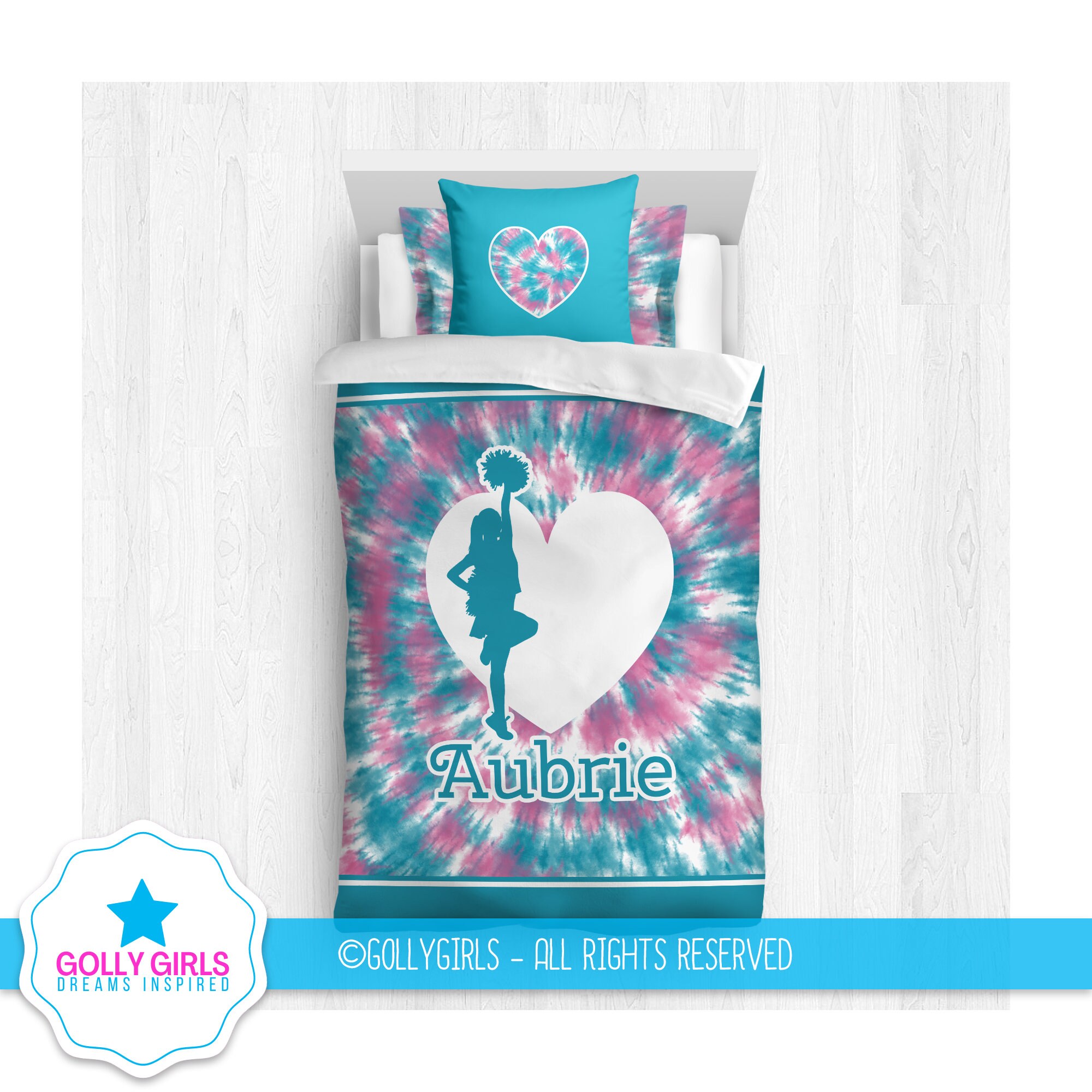 Personalized Cheerleading Comforter Set Custom Cheerleading Bedding