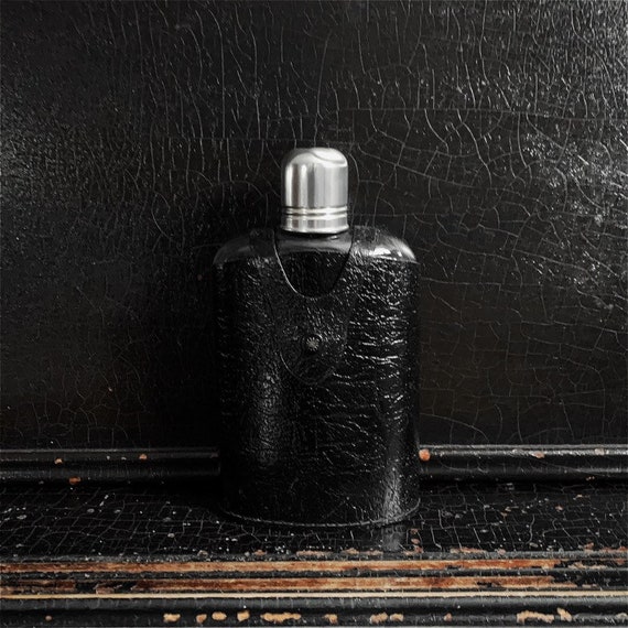 Vintage Stirrup Flask Travel Large Hip Black - Hip Flask Leather Pouch Vintage Stirrup Flask Travel Large Hip Black - Hip Flask Leather Pouch