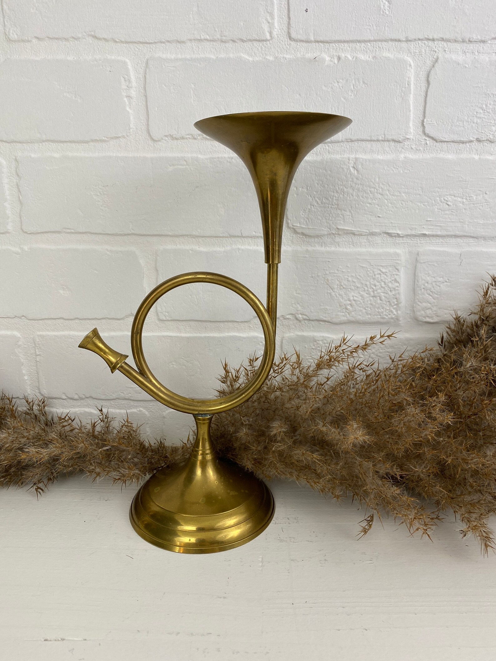 Vintage Candlestick Holder French Horn Trumpet 10 Etsy