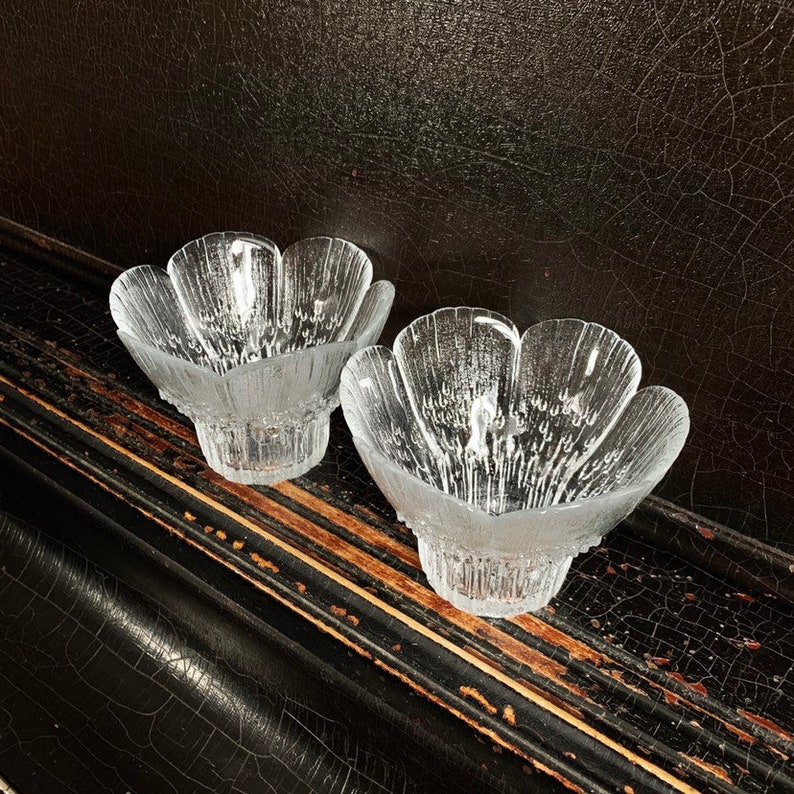 Vintage Candle Holder Bowls Mäntsälän Taidelasisepät Etsy