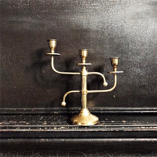 Vintage Brass Candelabrum | Candelabra | Candlestick Holder | 10"