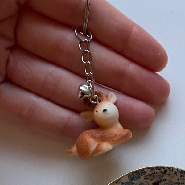 Cute deer keychain - gift secret santa present stocking