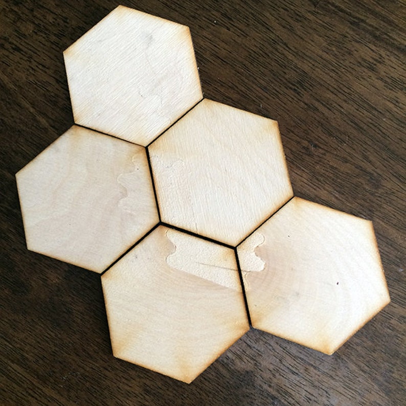 Irregular Seconds Wood Blank Hexagon Tiles For Settlers Of