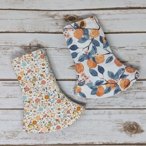 Fruit and Florals Reversible Curved Suckpads Ergo360 or Lillebaby Drool Pads - Lillebaby, Tula, Ergo, Happy Baby Carrier, Sakura Artipoppe