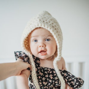 Eli bonnet / Chunky bonnet / crochet bonnet / crochet pixie bonnet