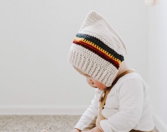 Thea bonnet / rainbow bonnet / boho rainbow bonnet