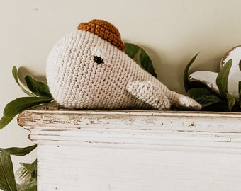 Winston the Whale / stuffed whale / crochet whale