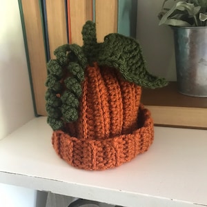 Pumpkin hat - pumpkin beanie - newborn-adult