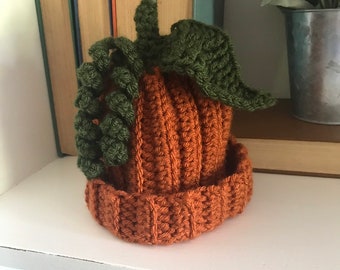 Pumpkin hat - pumpkin beanie - newborn-adult