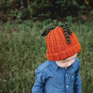 Gorro de calabaza - gorro de lana de calabaza - recién nacido-adulto
