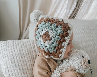 Cappellino quadrato da nonna / cappellino da neonata / cappello da folletto