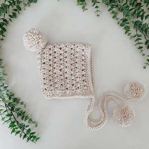 Milo bonnet with Pom pom  / pixie bonnet / boho bonnet