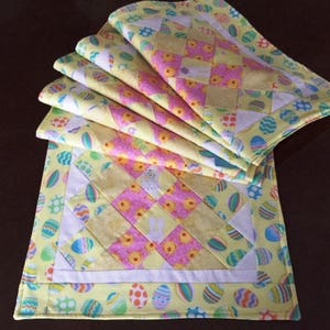 Quilted Easter Table Runner Quilted Easter Egg Runner 46 Inch Quilted Easter Table Runner Handmade Easter Runner Quilted Holiday Runner