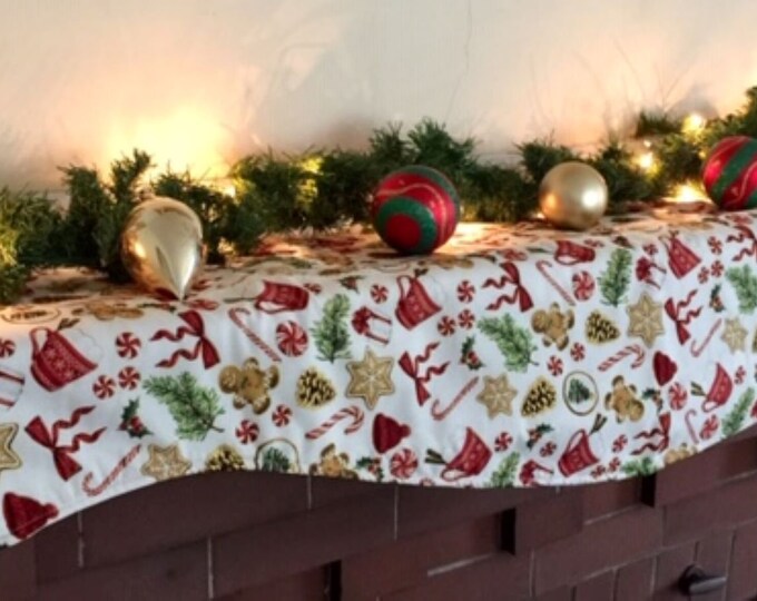 Christmas Mantel Scarf Gingerbread Mantle Runnerholiday Etsy