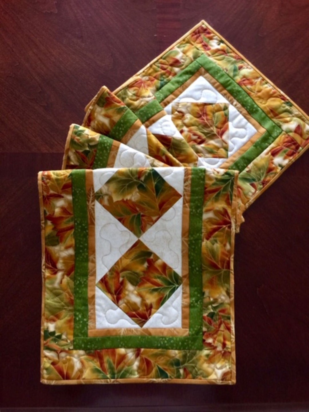Quilted Fall Leaves Table Runner, Handmade Autumn Decor (56 Inch) - Etsy