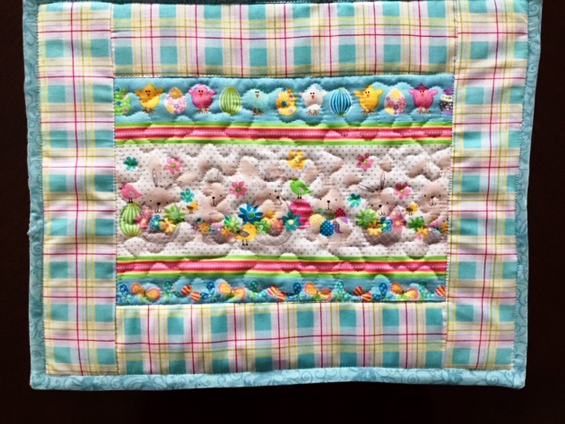 Set of Two Quilted Easter Placemats Handmade Quilted Easter Etsy