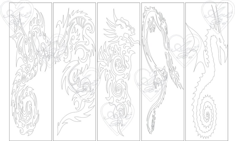 bookmark dragon bookmark instant download birthday etsy
