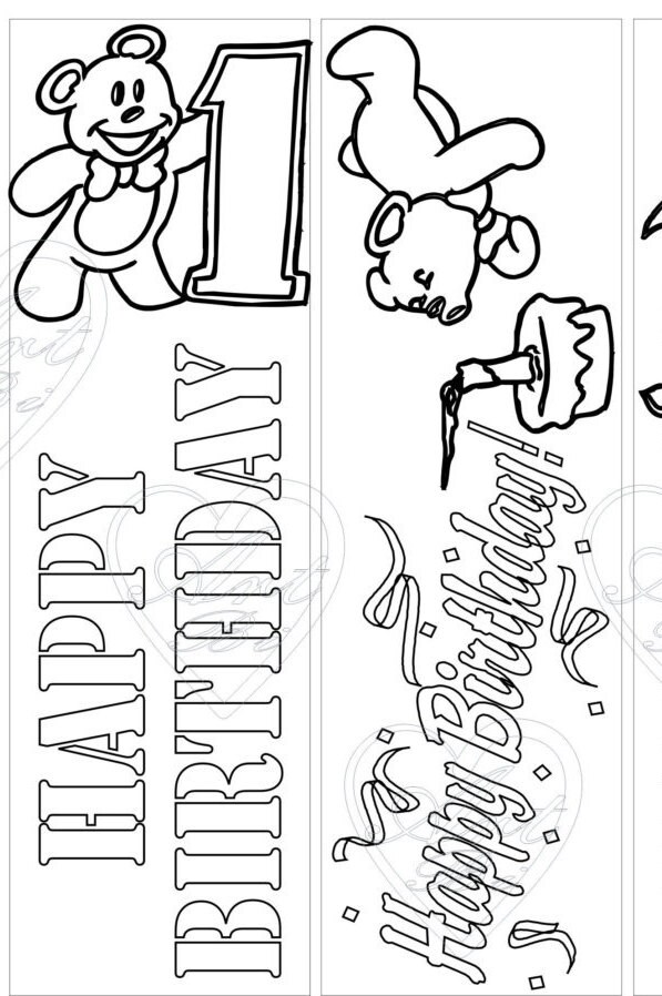 Bookmark Birthday Bookmark Instant Download Birthday Etsy UK