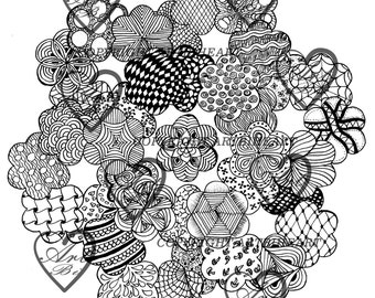 beautiful coloring page for adult, digital download, coloring page, adult coloring, coloring sheet, zen doodle coloring, instant download,