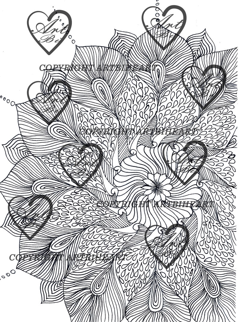 Beautiful Coloring Page for Adult, Digital Download, Coloring Page ...