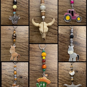 Country Car Charms, Rearview Mirror Charm, car charm, cow charm, cow car charm, western car charm, gifts for her, car charms, mirror charms