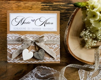 Hochzeitseinladung Kraftpapier Etsy