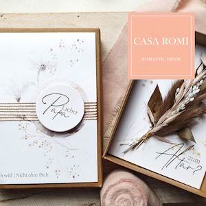 Willst Du mich ZUM ALTAR führen?, Vater, Bruder, Karte mit Box, Geschenkschachtel mit Trockenblumen Strauß,Geschenkbox personalisiert,  Mary