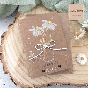 Beste Mama Karte, Muttertagskarte mit Gänseblümchen, Karte zum Muttertag, Geburtstagskarte, Karte für die Mama,  Marla