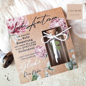 Gute Besserung GLÜCKSBRINGER - personalisiertes Geschenk, Werd wieder gesund, Mutmacher, Alles wird gut, 4 blättriges Kleeblatt, KYLE