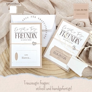 Möchtest Du meine Trauzeugin sein?, Trauzeugin fragen Hochzeit, Brautjungfer fragen, besondere Karte als Art Rubbellos / Rubbelkarte, LUY 2