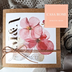 Ab 6 Euro: Glückwunschkarte zur Hochzeit, Hochzeitskarte, personalisiert und handgemacht aus Kraftpapier, Aquarell Grafik, roségold, Filou