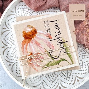Glückwunschkarte zur Kommunion, Konfirmation, Jugendweihe, Kommunionskarte, Konfirmationskarte, modern, Mädchen, Junge, personalisiert, LUCA