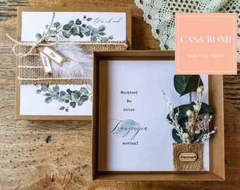 MAID OF HONOR ask card with gift, bridesmaid, special gift box with dried flowers, dried flower box- EUCALYPTUS TAULA