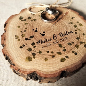 RING CUSHION WEDDING Wood - personalized | Tree disc | Vintage | Ringbox | Ring box | Ring box | Ring shell | Boho Wilma