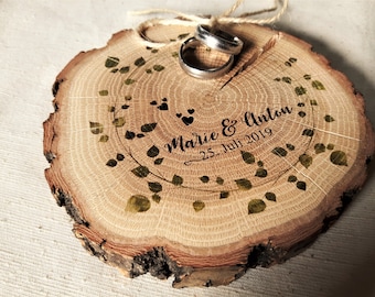 RING CUSHION WEDDING Wood - personalized | Tree disc | Vintage | Ringbox | Ring box | Ring box | Ring shell | Boho Wilma