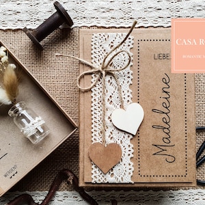 TRAUZEUGIN fragen Karte mit Box, Brautjungfer, Blumenmädchen, Geschenkschachtel mit Trockenblumen Strauß, Trauzeuge fragen LH braun