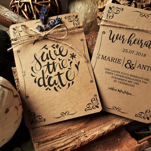 Save The Date Karten VINTAGE | Boho |  individualisiert | personalisiert | HOCHZEITSEINLADUNG | Einladung zur Hochzeit | Kraftpapier | Love