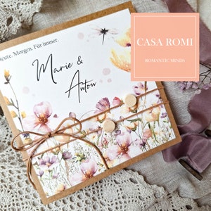 Ab 6,00 Euro: Glückwunschkarte zur Hochzeit, Geldgeschenk Hochzeit, Hochzeitskarte, Glückwünche Hochzeit, personalisiert mit Namen, MOUKI 2