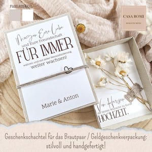 Geschenkschachtel zur Hochzeit mit Trockenblumen, Geldgeschenk Verpackung Hochzeit, Geschenk für das Brautpaar, personalisiert, LIA