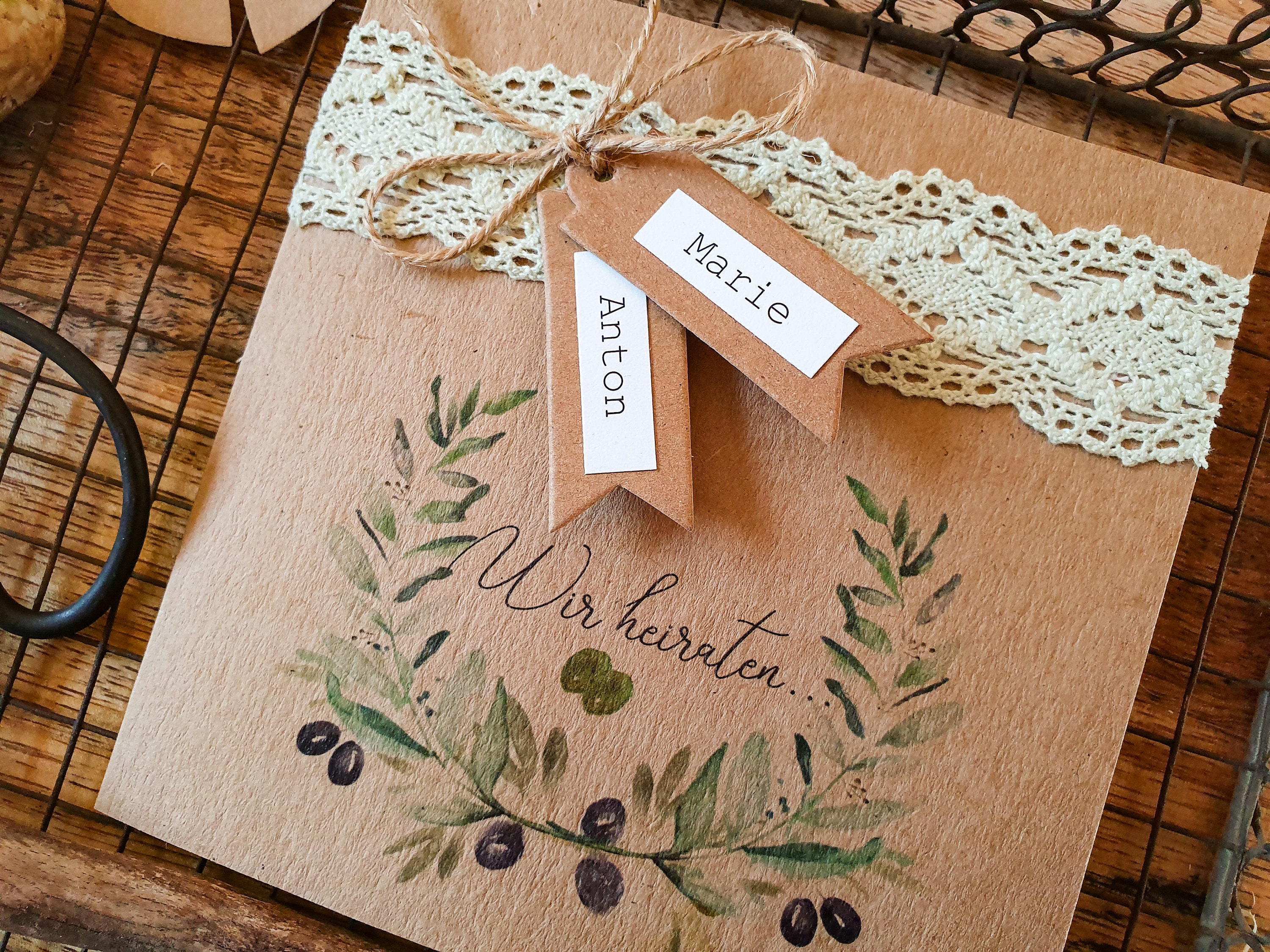 Brown Kraft Paper Invitations