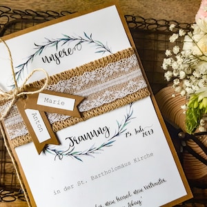 Ab 3,99 Euro: KIRCHENHEFT HOCHZEIT BOHO - Vintage | Kirchenhefte | Kraftpapier | Programmheft Kirche | Spitze| Jute | Rosmarin | Rory_2