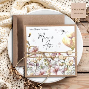 Wedding card, wedding congratulations card, wedding money gift, personalized wedding card, wedding wishes, MOUKI 2 image 1