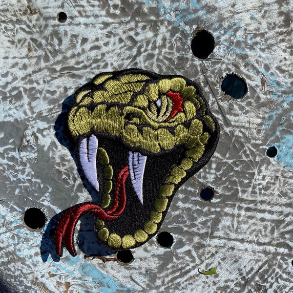 Handmade Snake Patch| Iron Patches| Punk Patch| Patches for Jackets| Custom Patches| Backpack Patches| Cool Patches| Bag and Jeans Patches