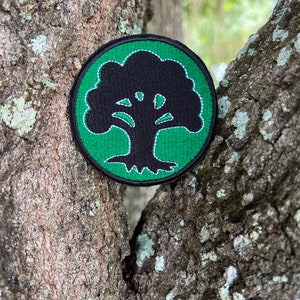 Green Mana  Magic the Gathering| Magic iron on Patch| Kool Patches| Jean Patches| Back pack Patches| Sport bag Patches| Mana tree Patch