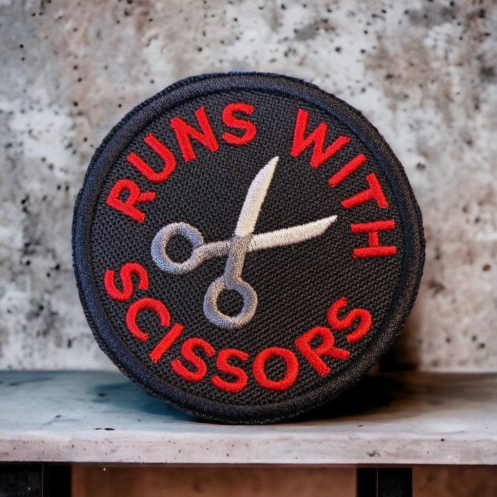 Crafty Merit Badges - Runs with Scissors (Patch)