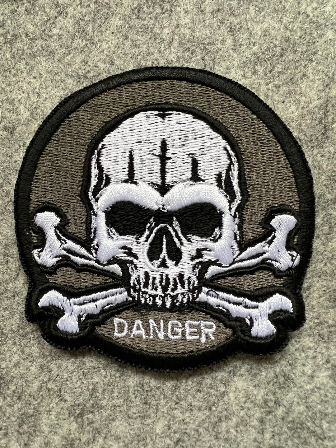 Skull and Cross Bones Iron on Patch/ Danger Patch/ Cross Bones Etsy
