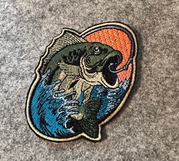 Bass Fishing Iron on Patch -  Canada