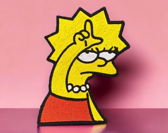 Lisa Simpson Loser Iron on Patch/Simpson Patch/Loser Patch/Blue jean Jacket Patch/Kool Patch/Back Pack Patch/Cartoon Patch/Jean Jacket Patch