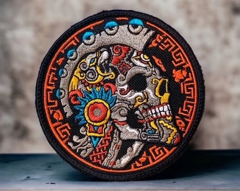 Aztec-Skull Iron on Patch
