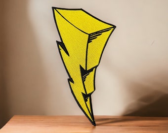 Een Lightning Bolt-patch - 9,09" x 4,87/opstrijkbaar/naai aan